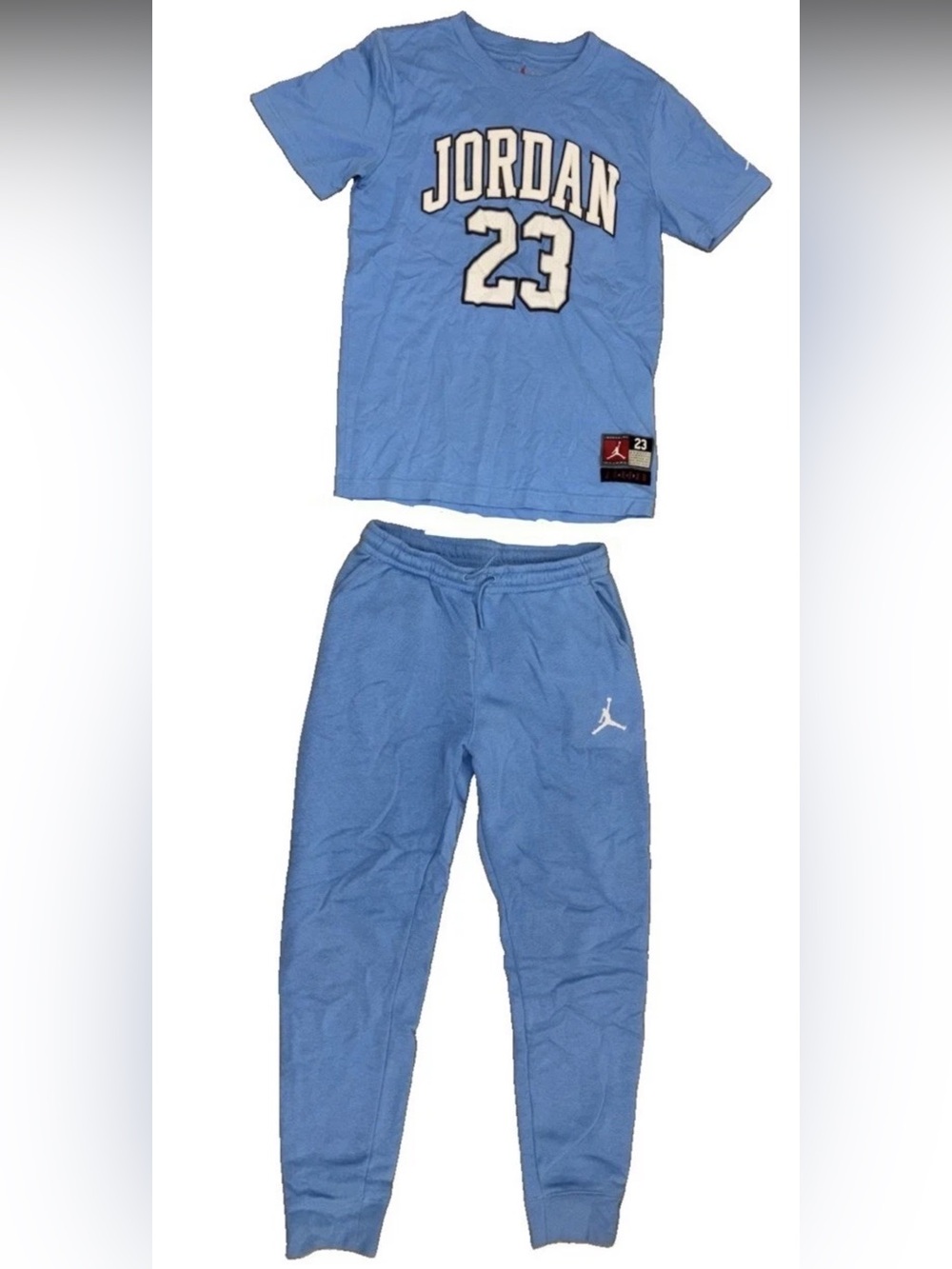 Nike Air Jordan Athleisure 2PC Set Joggers Graphic Jersey Tee YLG 12-14 Wmns S